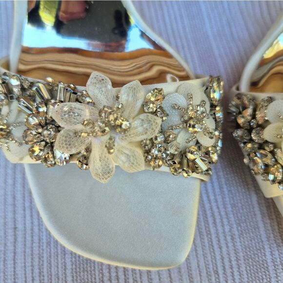 Badgley Mischka Alexa Embellished Block Heel Shoes - Picture 7 of 13